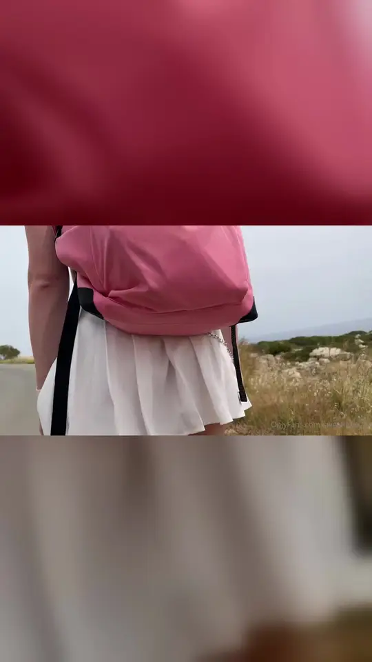 Redhead Walks Coastal Path Without Panties