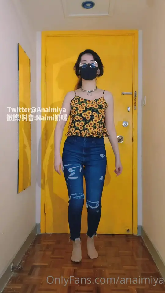 Masked hallway dance into striptease