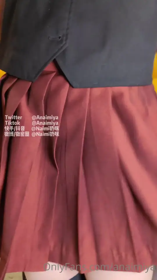 Masked Uniform Tease With Skirt Flashes