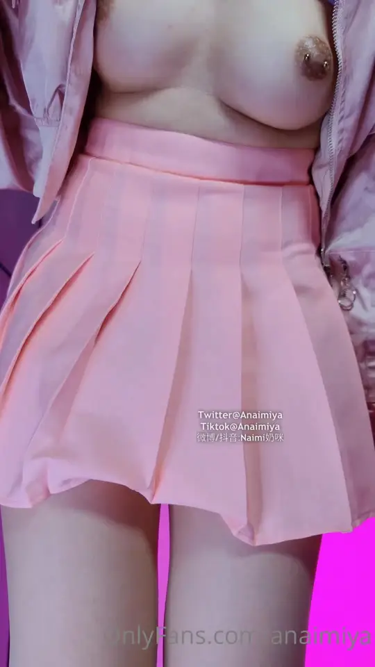 Pink Miniskirt Tease With Butt Plug