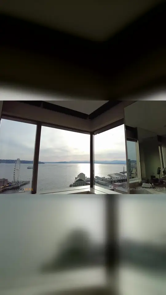 Masked woman hotel window standing sex