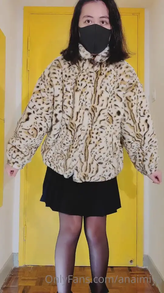 Masked leopard striptease to cat lingerie