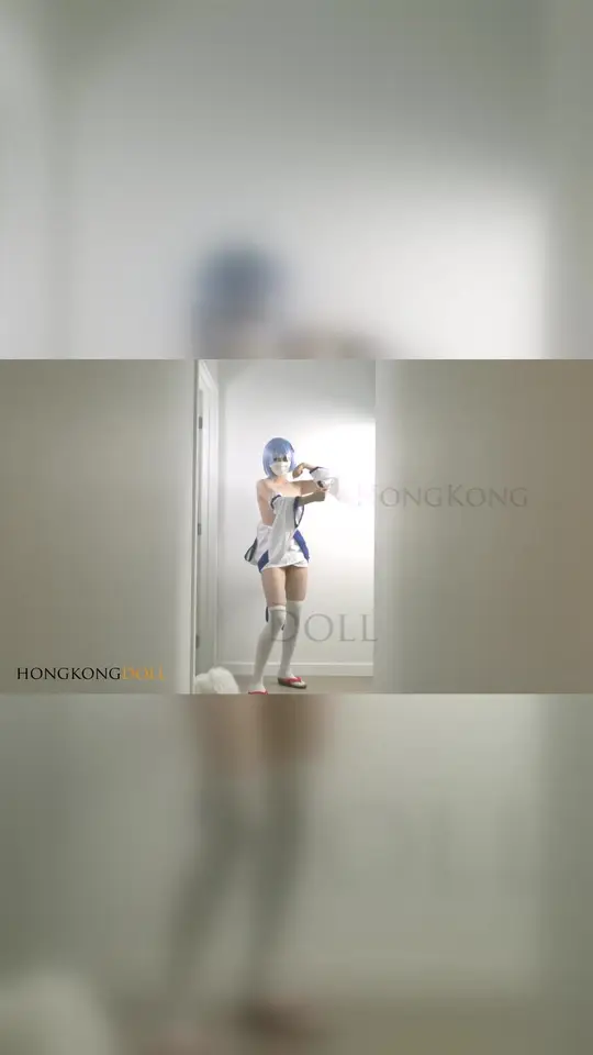 Rem Cosplay Striptease Dance in Hallway