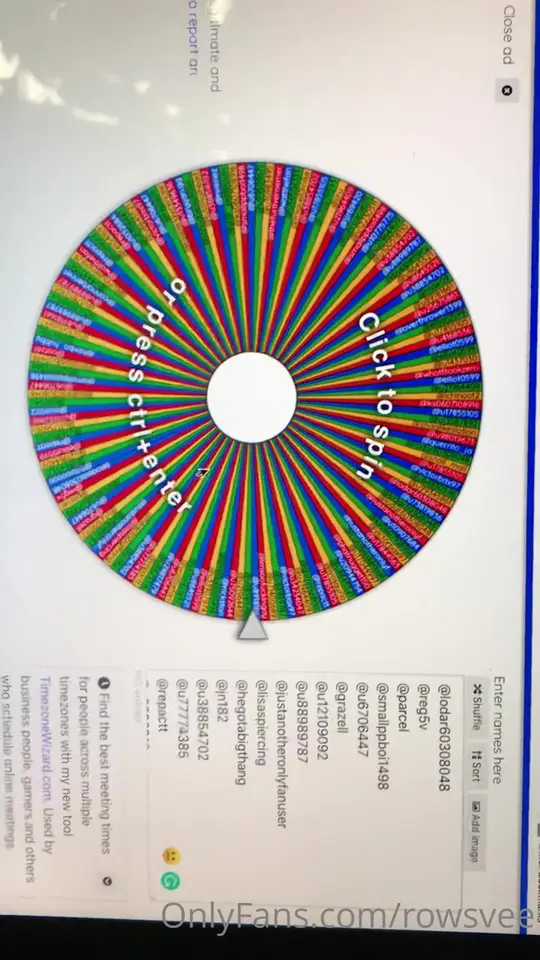 Spinning Name Wheel Giveaway Winner