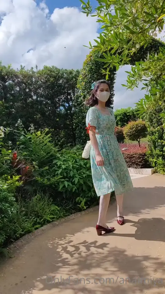 Masked Princess Walks Sunny Garden Paths