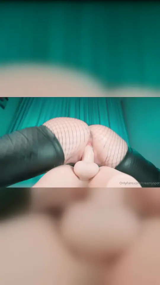 Blonde in fishnets rides a sex doll